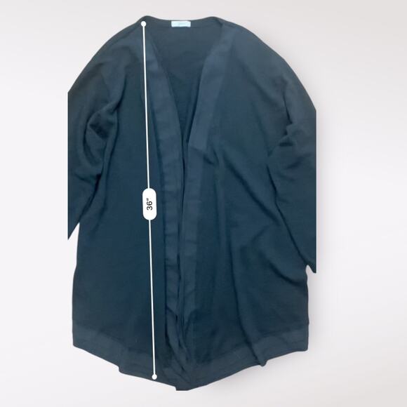 Juice Black‎ Open Front Longline Cardigan Sweater Italian Alpaca Wool Size TU OS - Picture 4 of 10